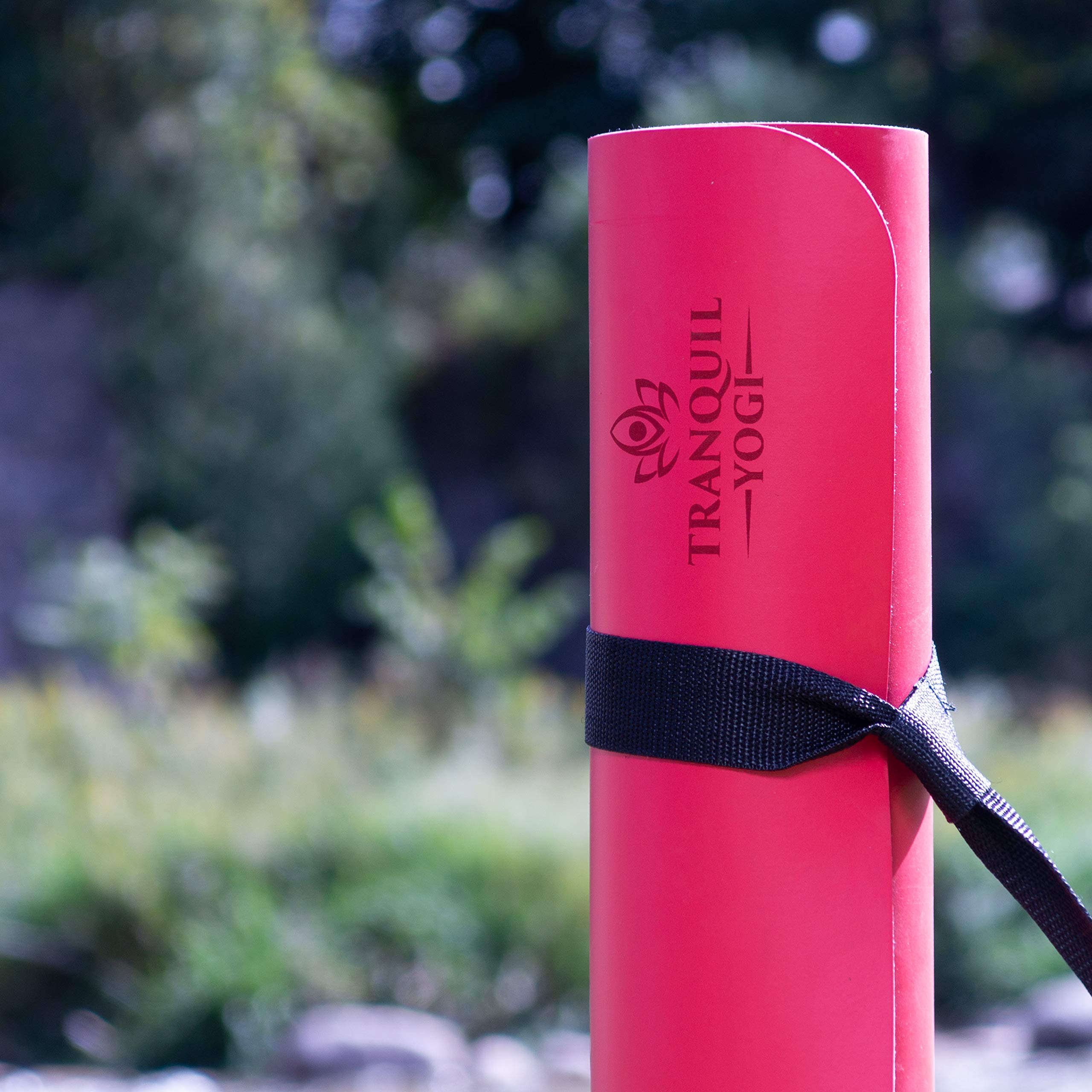 Natural Yoga Exercise Mat with Carry Strap