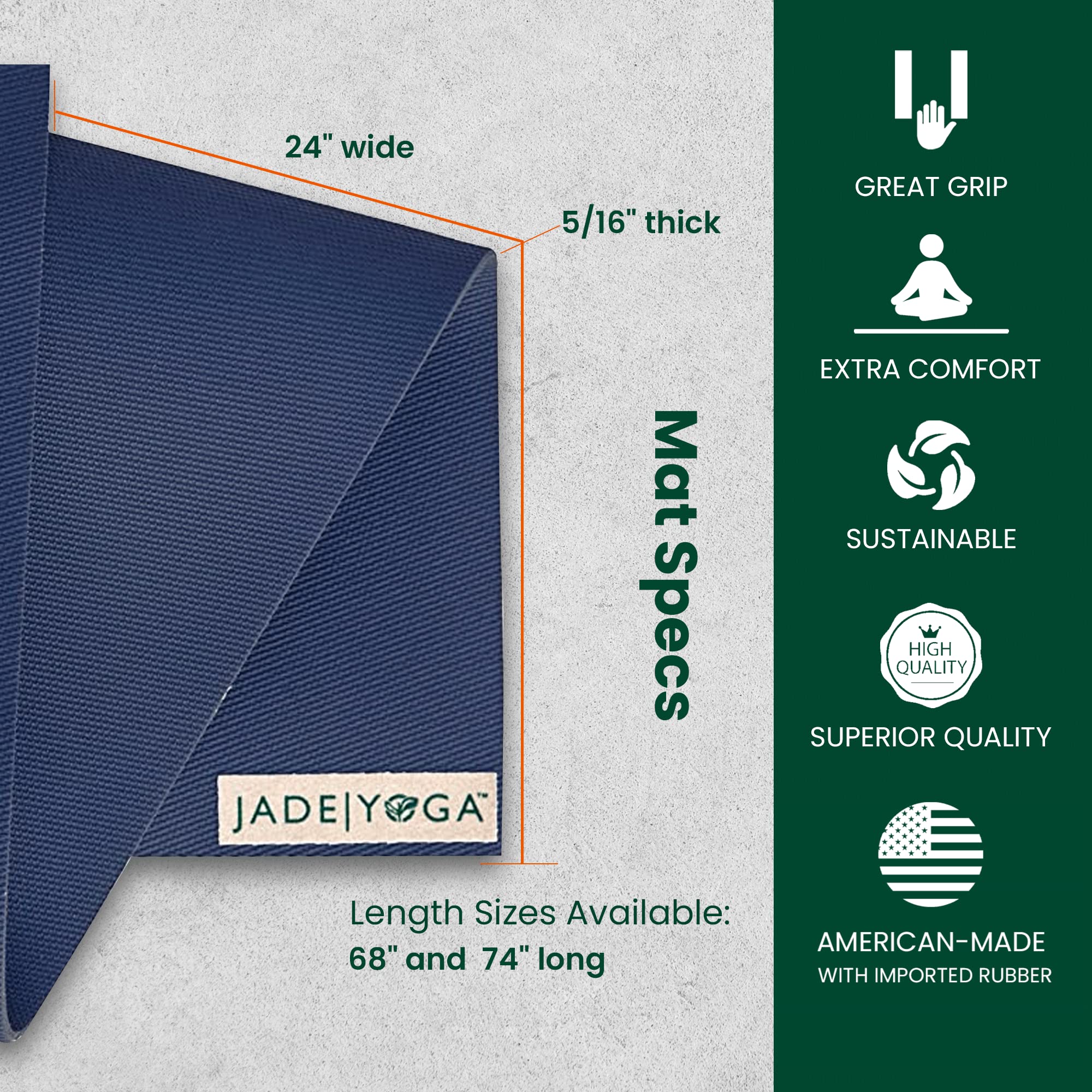 Extra Thick Non-Slip Yoga Mat for Home Gym and Pilates 68" & 74"