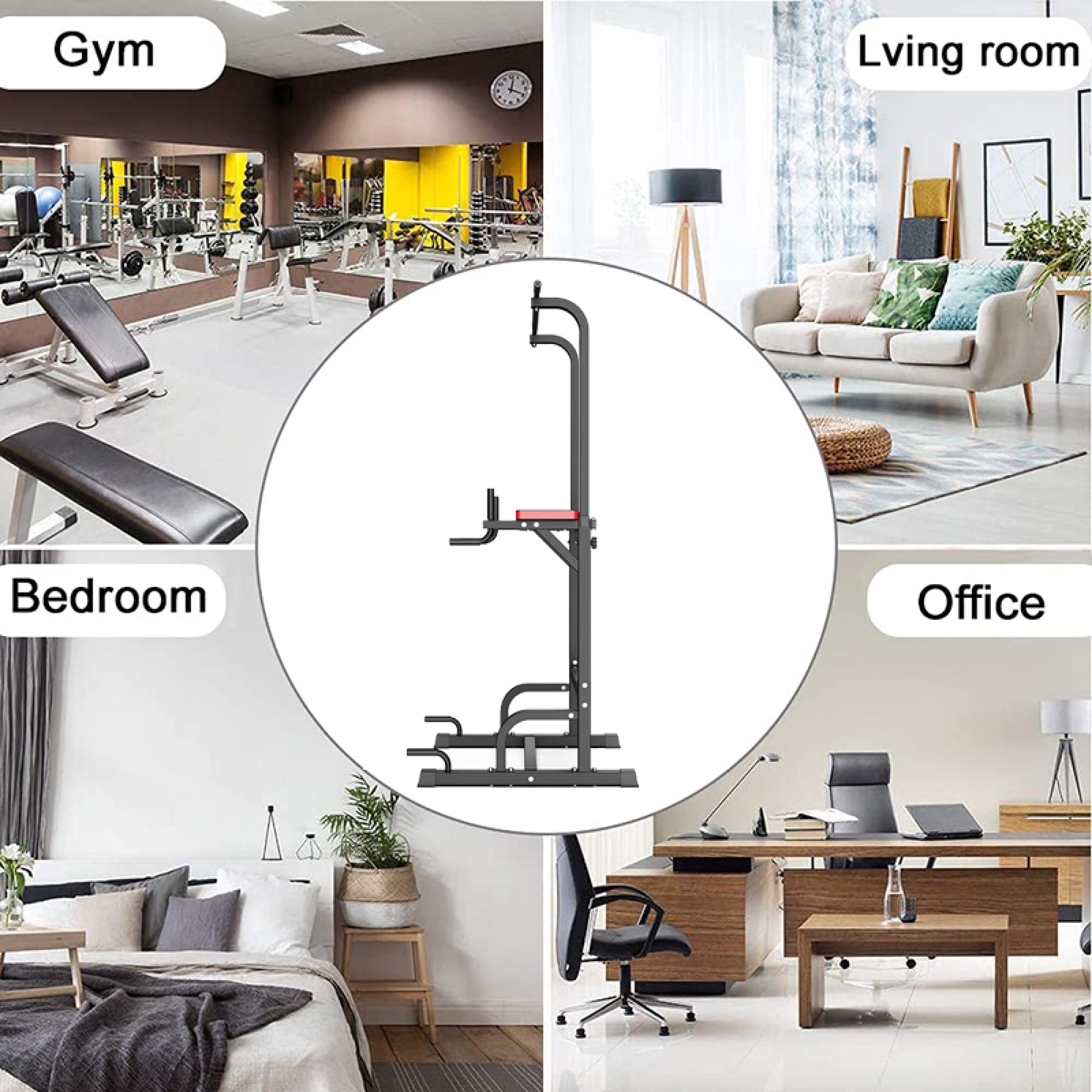 Adjustable Power Tower with Pull-Up and Dip Station