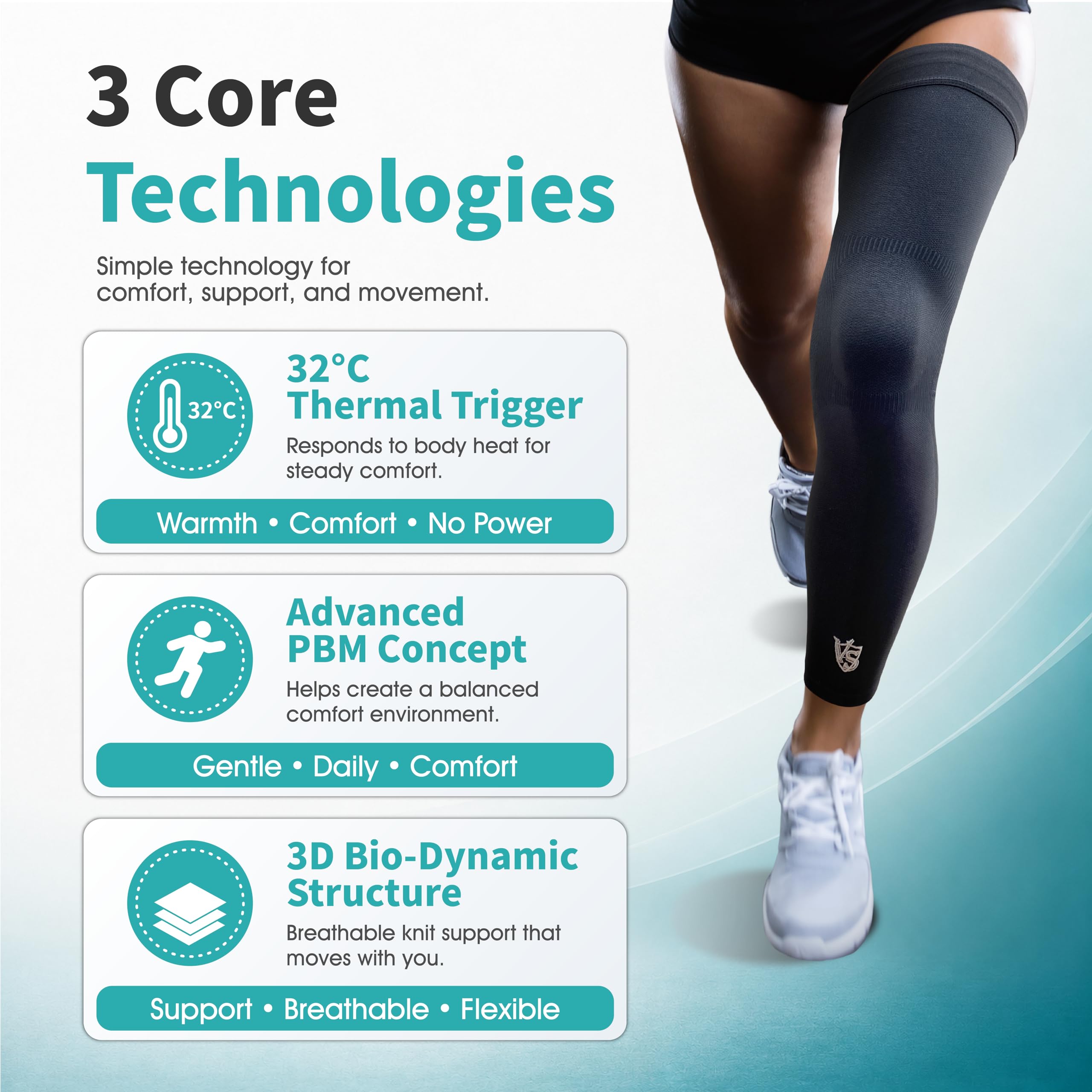 Full Leg Compression Knee Sleeve for Sports