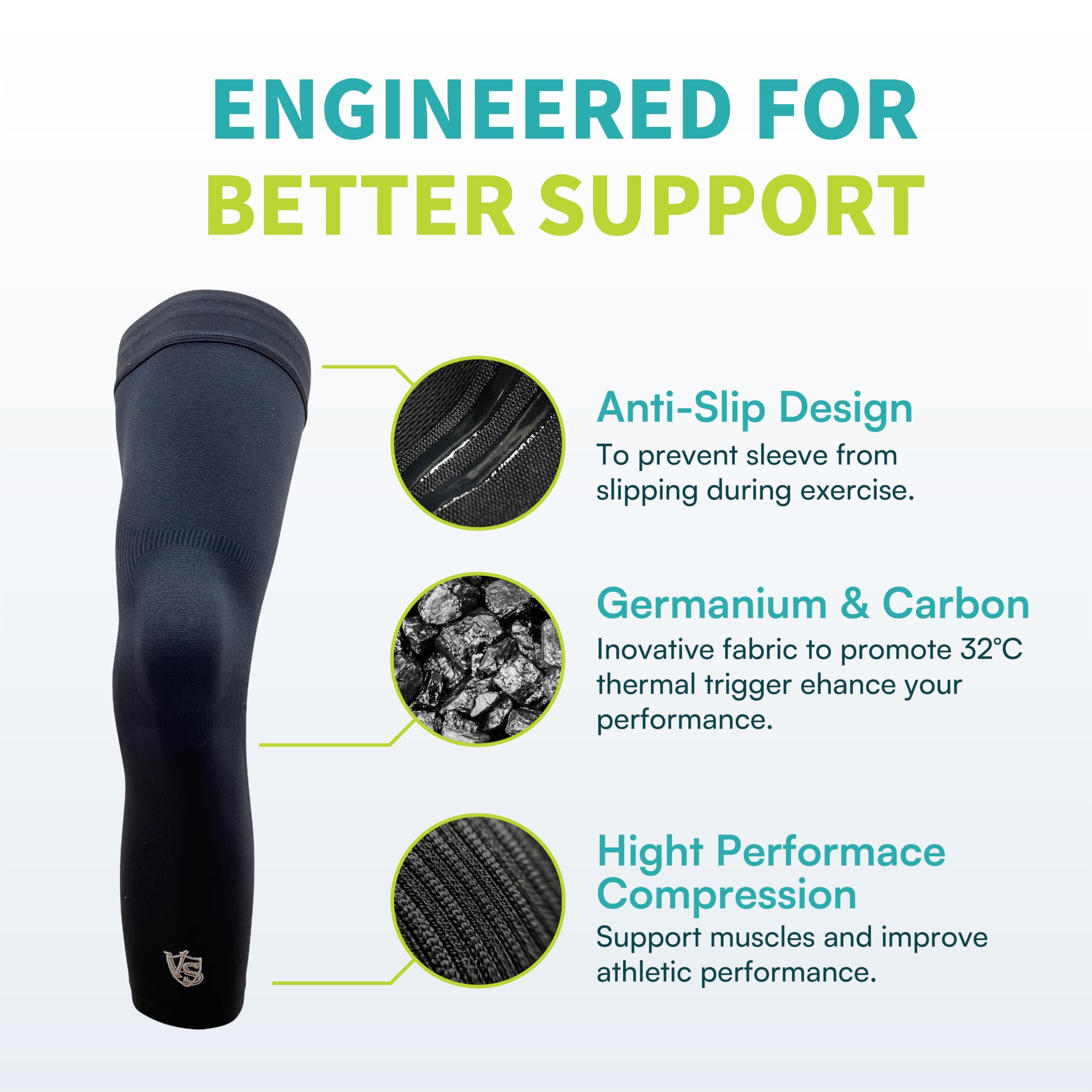 Full Leg Compression Knee Sleeve for Sports