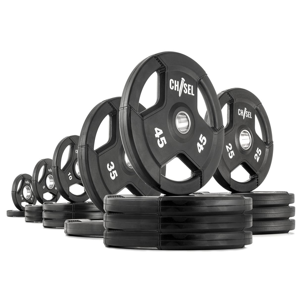 Olympic Weight Plate Set, 415 lb for Strength Training