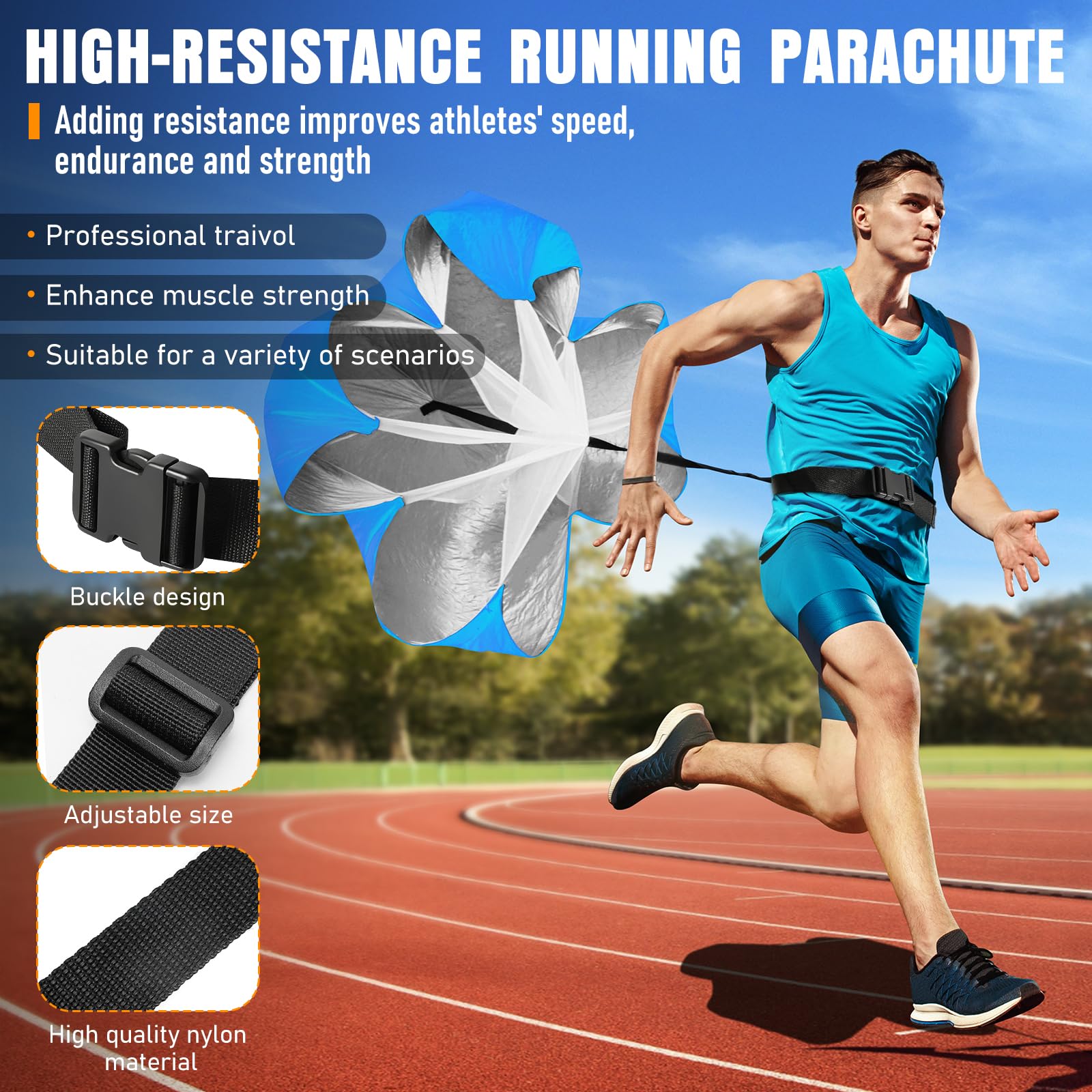 Agility Training Set with Ladder, Cones, Hurdles, Jump Rope and Parachute